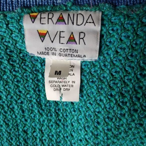 Vintage‎ Veranda Wear Guatemalan Knit Cardigan with Needlework Embroidery Sz M - Picture 8 of 12